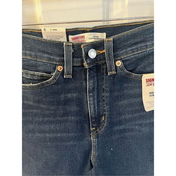 Levi’s Signature Heritage High Rise Straight Stretch Jeans sz 2 NWT - Picture 6 of 10